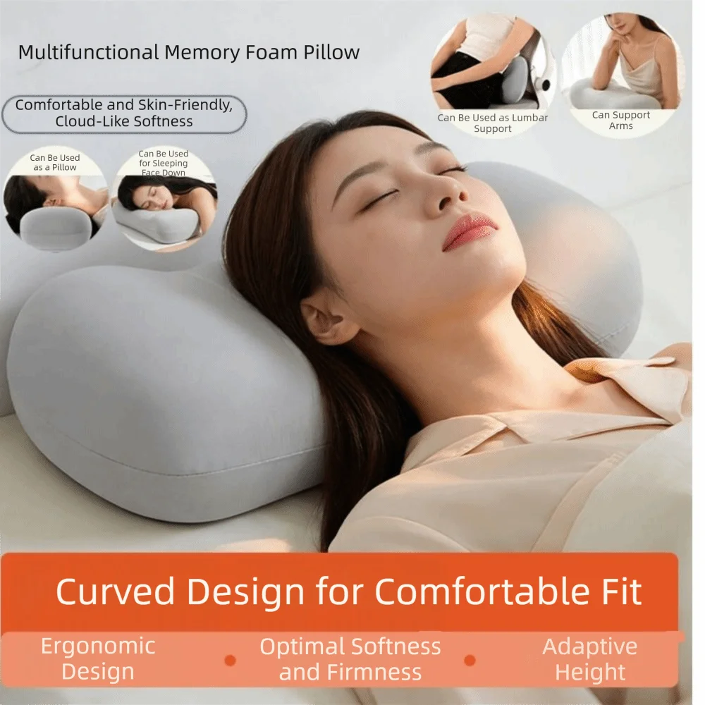 Portable Office Nap Pillow Slow Rebound Ergonomic Lumbar Pillow Waist Protection Waist Support Bed Pillow Airplane Car