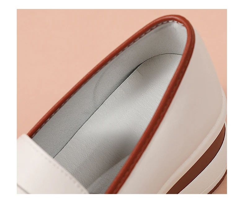 Neue Damenschuhe Frühling/Herbst Flache Schuhe aus PU-Leder Mokassins Lässige Slip-On Loafers Damen Plateau Bootsschuhe – Detail 6