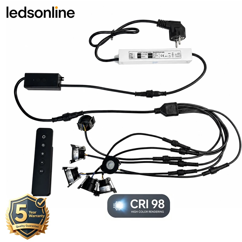 Gazebo LED Light Kit 6 Pack IP65 Waterproof Dimmable Recessed Spotlight 3W CCT 2700-6500K Remote Control Pergola Carport Light
