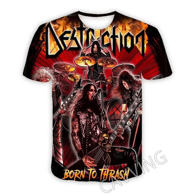 Camiseta con estampado 3D de Death Metal Rock para hombre y mujer, camisa de moda de Hip Hop, estilo Harajuku callejero