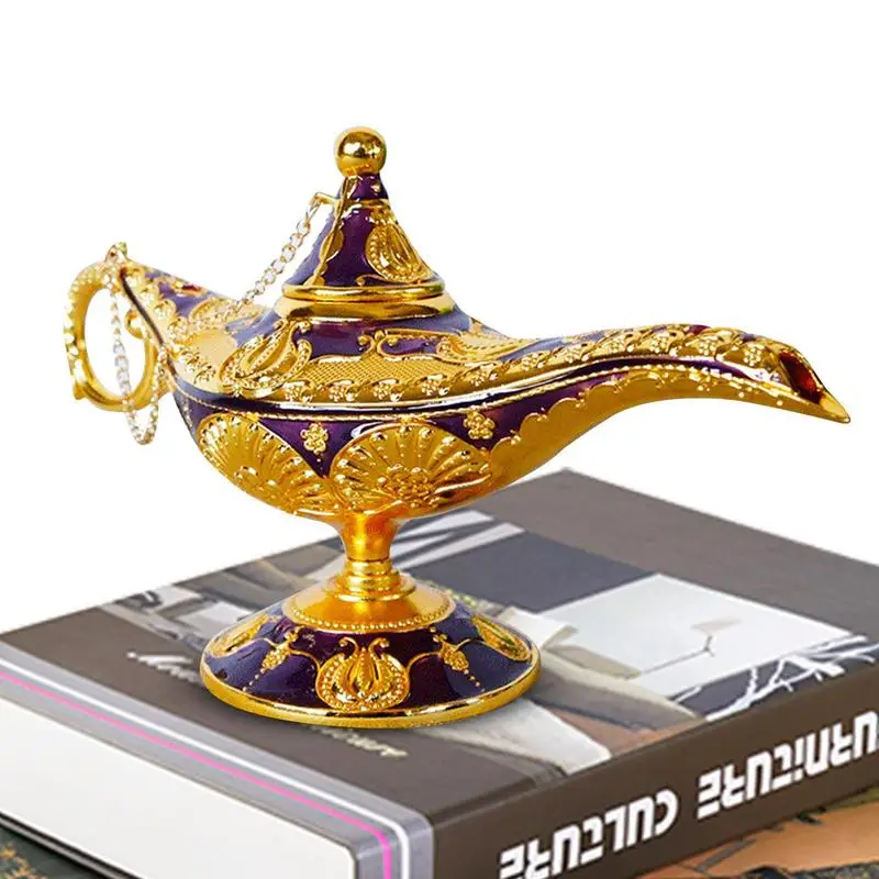 Vintage Aladdin Lamp Retro Legend Lamp European Retro Wishing Lamp Tabletop Decor Accessory for Home Party And Wedding