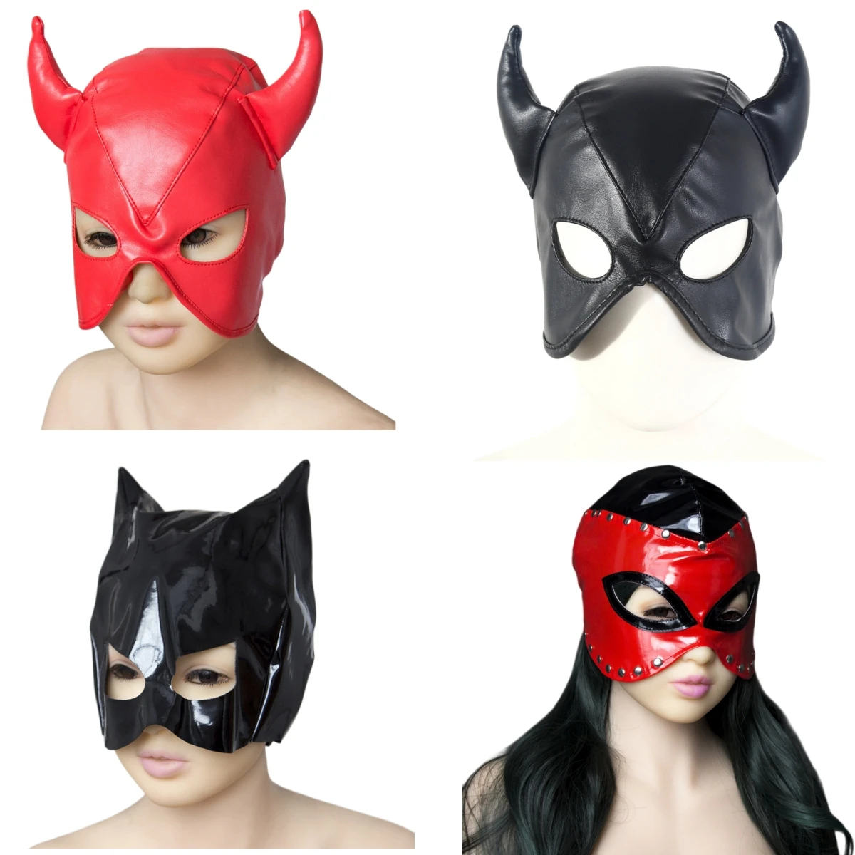 

Fashion Adjustable Artificial Leather Women's Horn Headset for Halloween Performance Stage Props Pet Accessory Roleplay