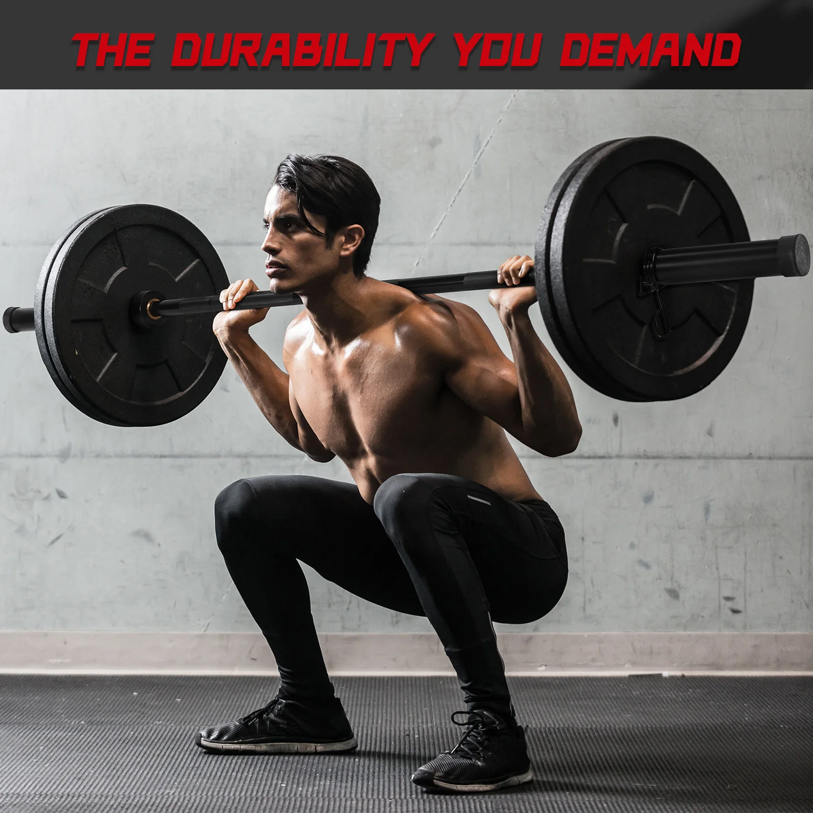 2,2m Langhantelstange mit 454 kg Tragkraft, Universelle Krafttrainingsstange für Kniebeugen, Bankdrücken und Kreuzheben