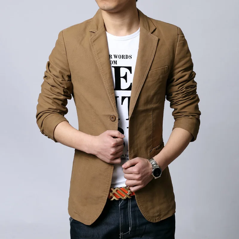 GIOIOLeisure suits for men，2025New Korean-Style Slim-Fit Cotton Suit，Fashionable Versatile Casual Top Jacket