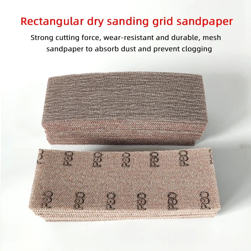 70x198mm Rectangular Self Adhesive Mesh Sanding Sheet Dry Grinding Sandpaper for Automotive Putty Sanding Compatible with Mirka