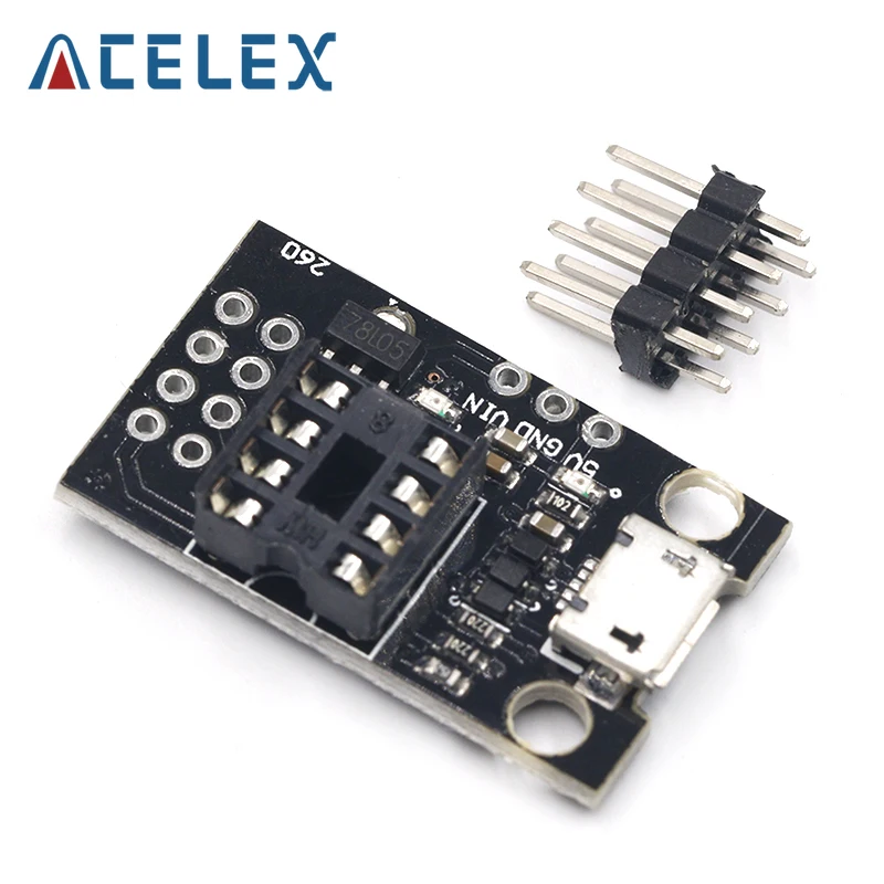 ATtiny13A / ATtiny25 / ATtiny45 / ATtiny85 Pluggable ATTINY Development Programming Bare Board