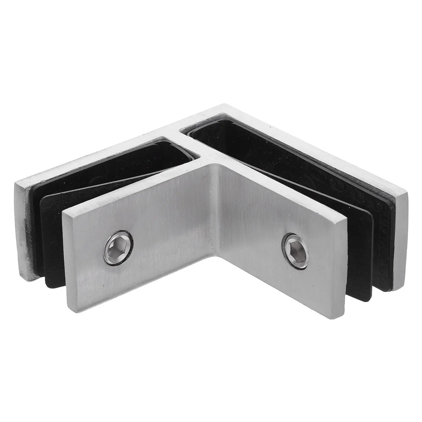 90 Degree Stainless Steel Glass Clamp Heavy-Duty Connector for Tempered Glass Railing Balcony Staircase Outdoor Balustrade