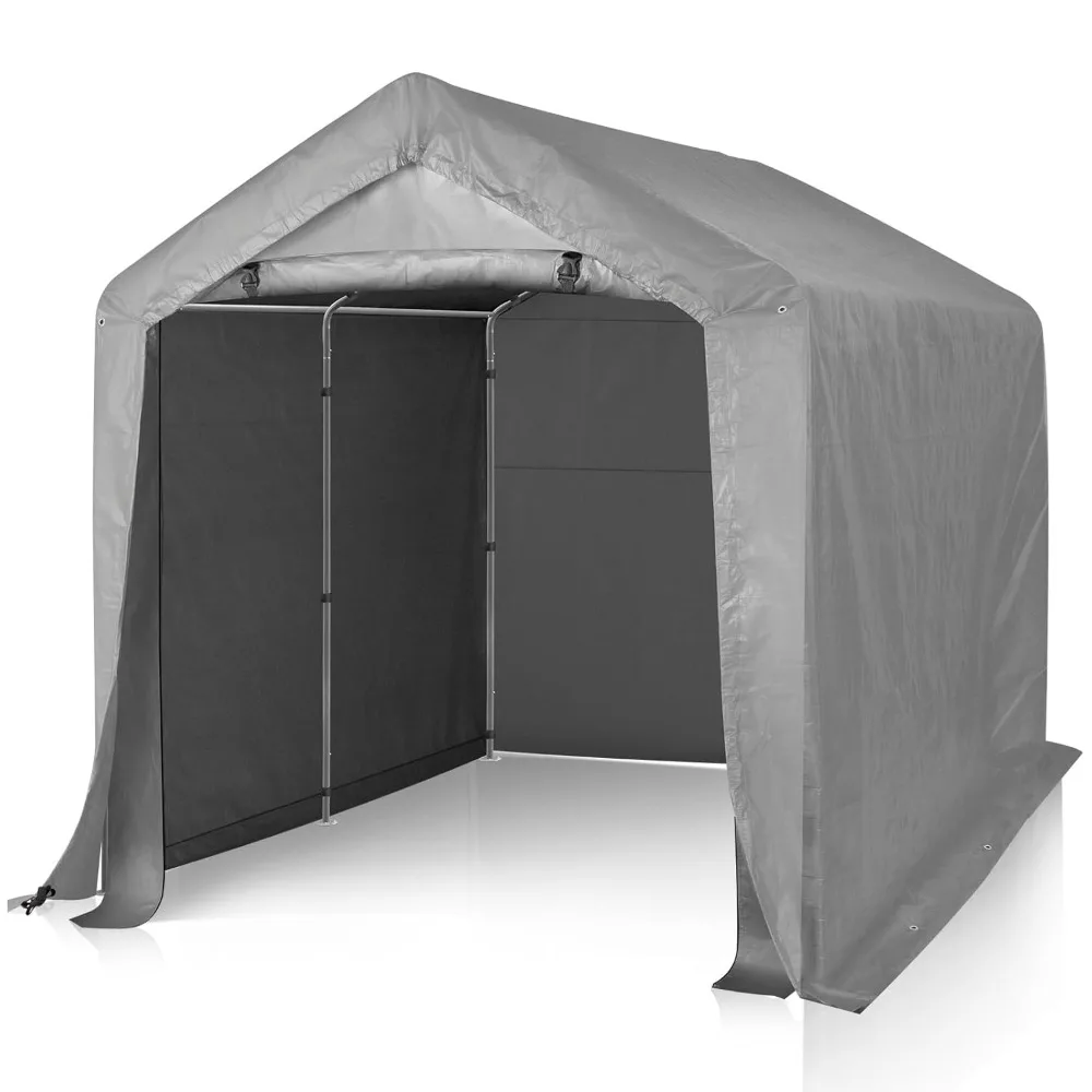

Outdoor Portable Storage Shed Tent, 8x8 Ft Waterproof Carport with Roll-Up Zipper Door and Durable Galvanized Steel, Customized