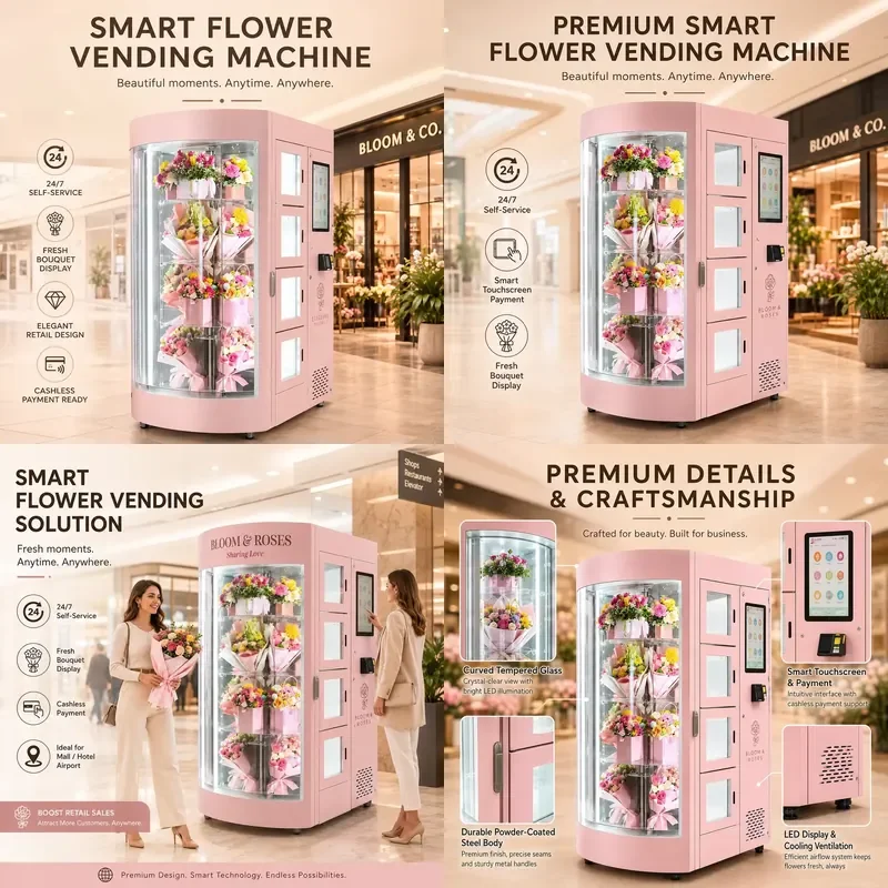 for Vending Machine Supplier Outdoor Floral Flower Bouquet Vending Machine Fresh Flower Vending Machine Maquina De Hielo