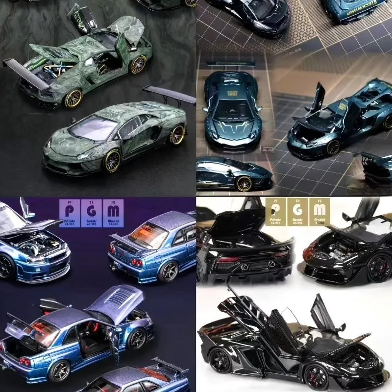 PGM 1:64 Spot LP700 GT EVO TeckWrap LB-PERFORMANCE CARBON FIBER SERIES GTR R34 2026 HEC Alloy Motor Vehicle Toy Metal Model Gift