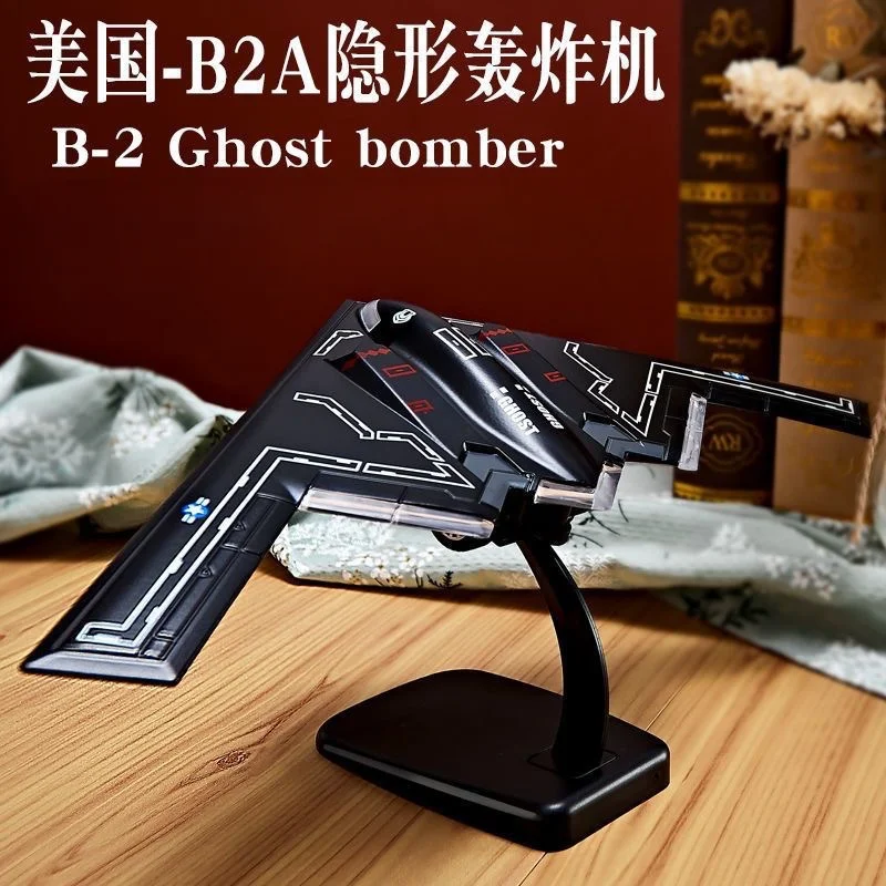 1:72 Alloy Aircraft Model B-2 Fighter with Light and Music Pull Back Series Children\'s Aircraft Model Toy Birthday Gift