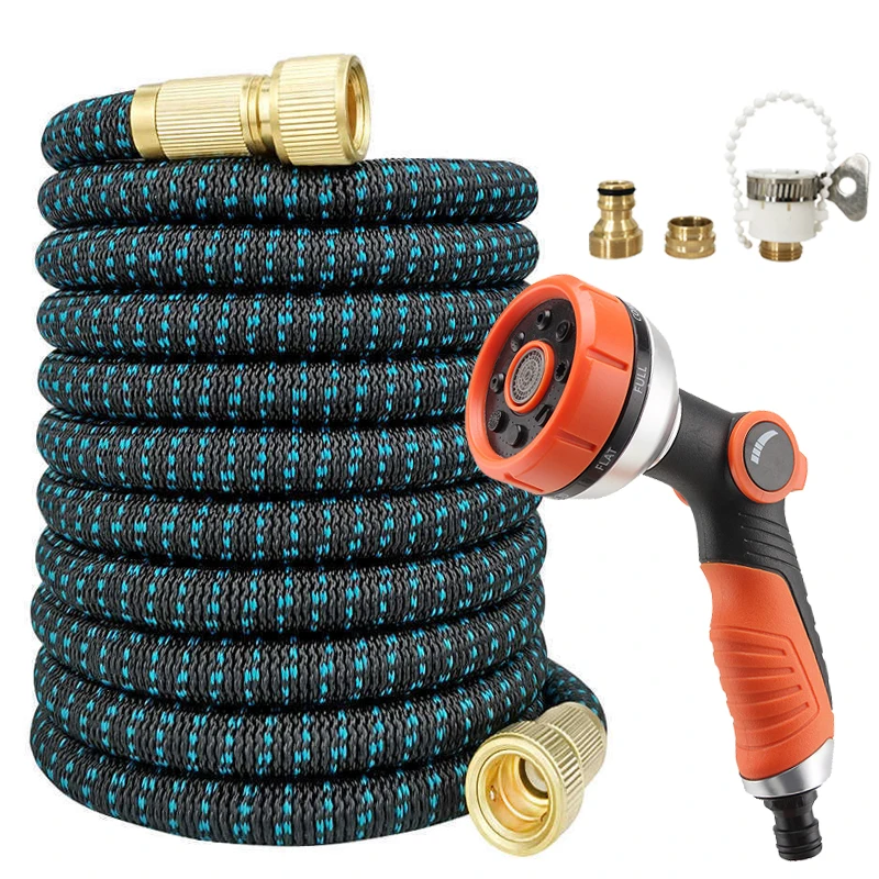 25-125FT Household High-Pressure Car Wash Water Gun Telescopic Water Pipe Multi-Purpose Garden Watering Set, Garden Tools