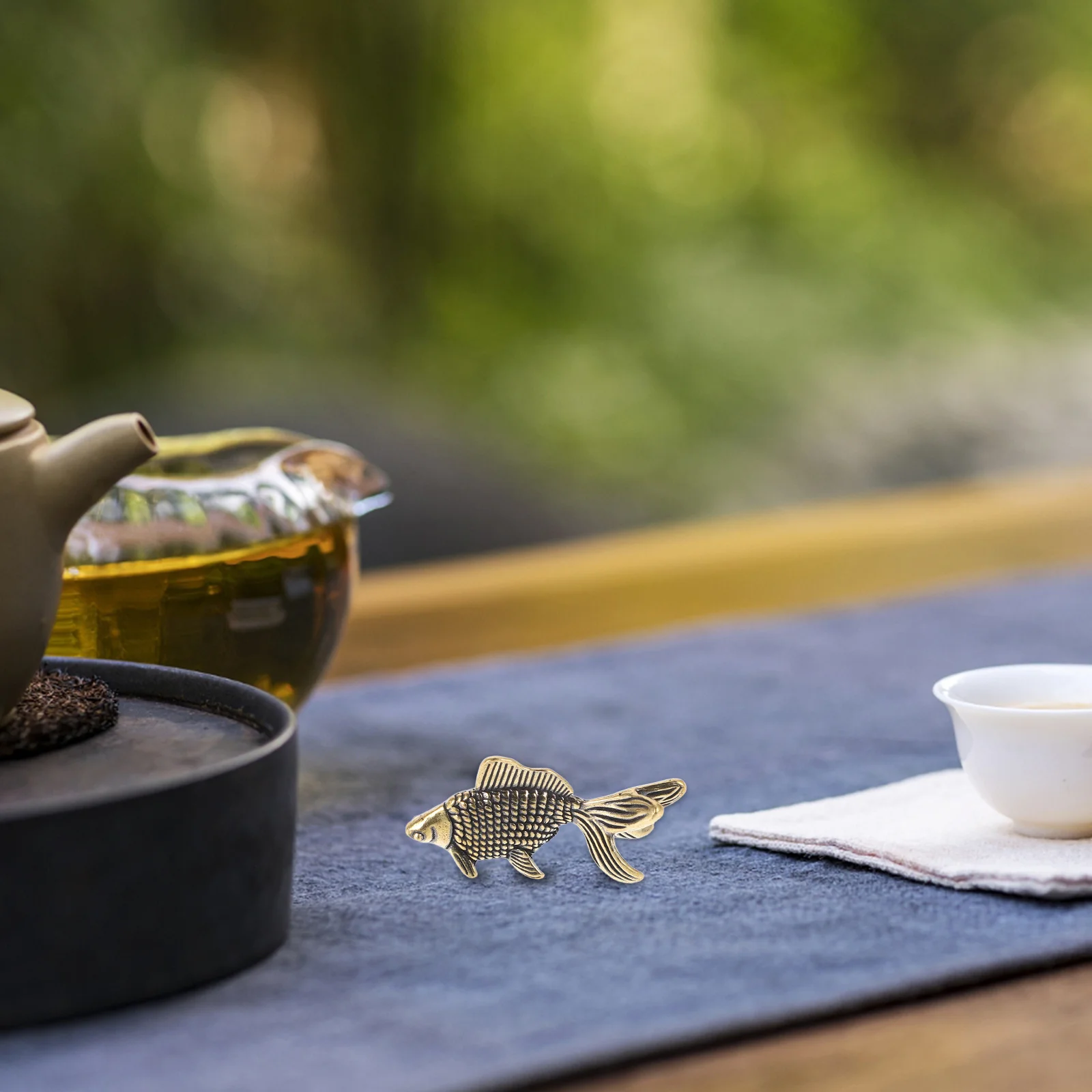 

Koi Fish Tea Pet Goldfish Decor for Home Office Desktop Feng Shui Ornament Prosperity Abundance Wealth Lucky Animal