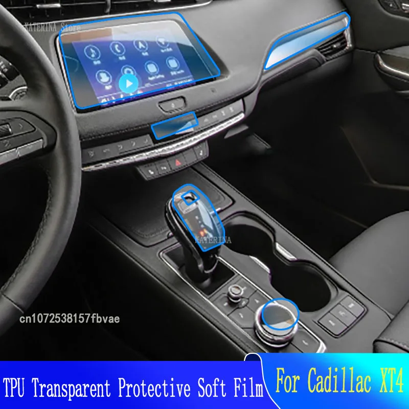 

For Cadillac XT4(2018-2022)Car Interior Gearpanel Dashboard Gps Navigation Screen Transparent TPU Protective Film