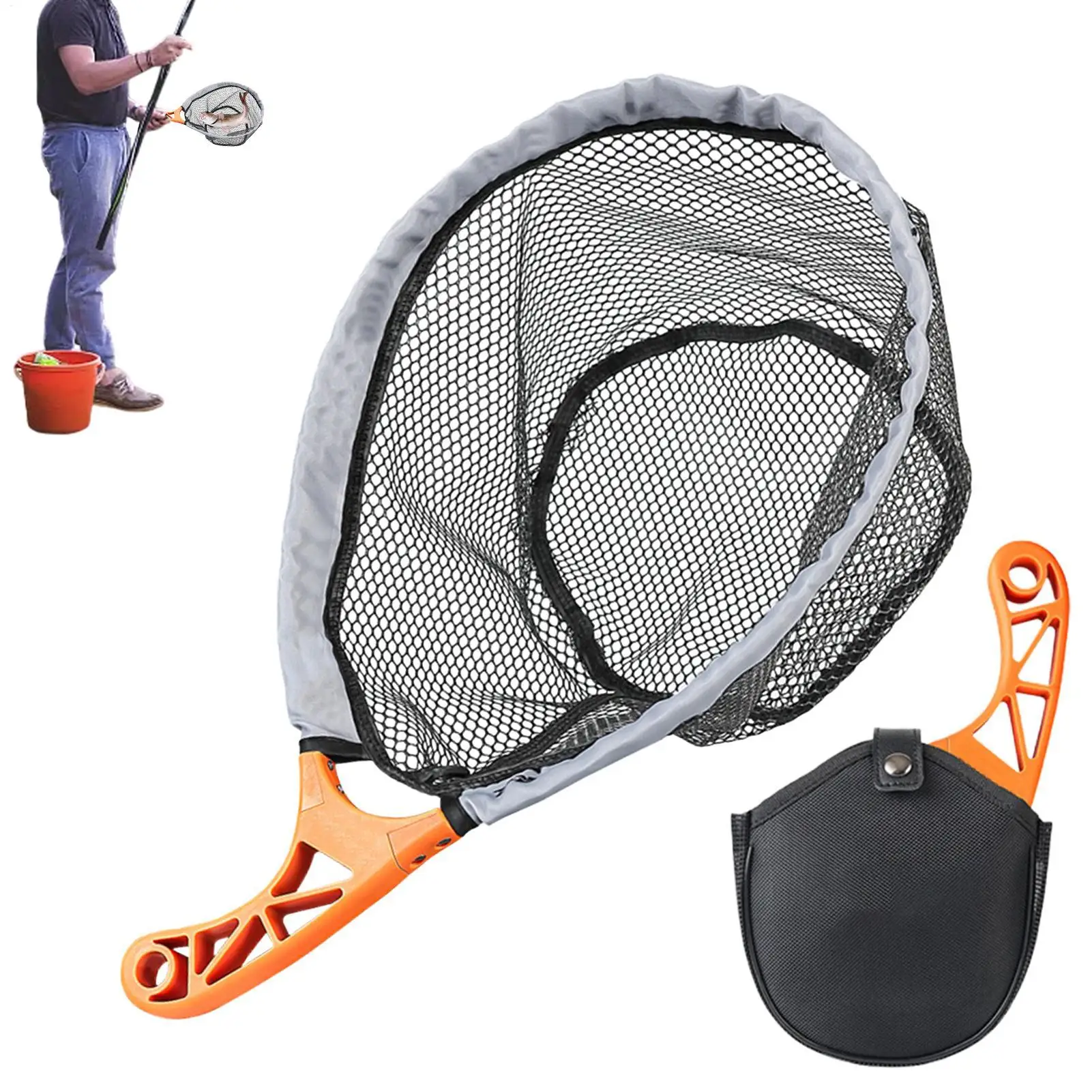 

Fly Fishing Net Rubber Fish Catching Dip Net Mesh Non-Slip Netting for Lake River Saltwater Freshwater Catching Releasing Salmon