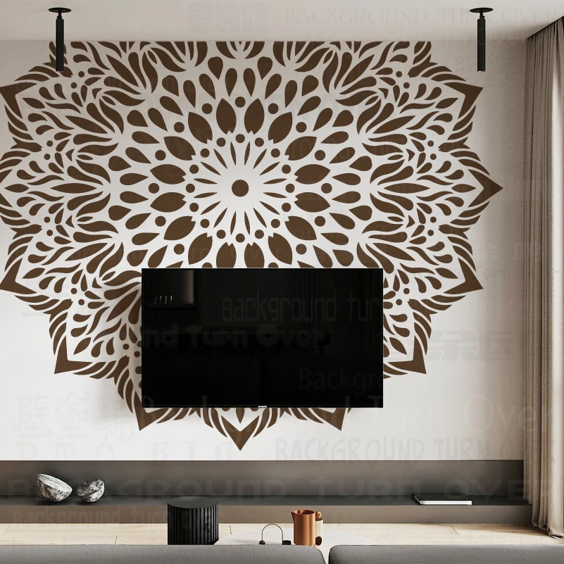 

160cm - 240cm Stencil Wall For Painting Decor Template Furniture Makers Plaster Giant Mandala Huge Round Flower Traditional S338