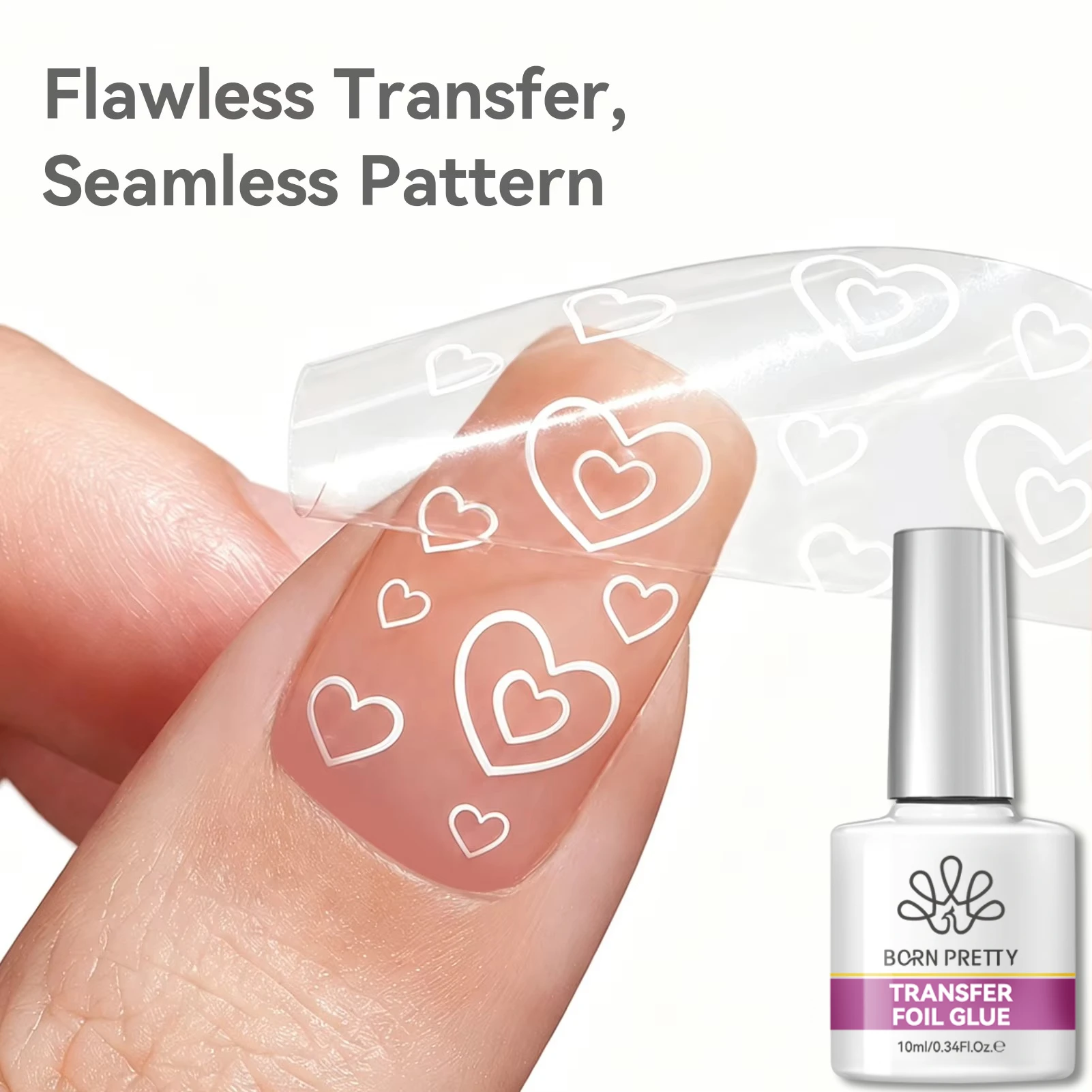 BORN PRETTY Transfer Foil Glue Gel Polish 10ml Semi-Permanant Varnish For Nail Sticker Adhesive Nail Art Salon Soak Off UV LED