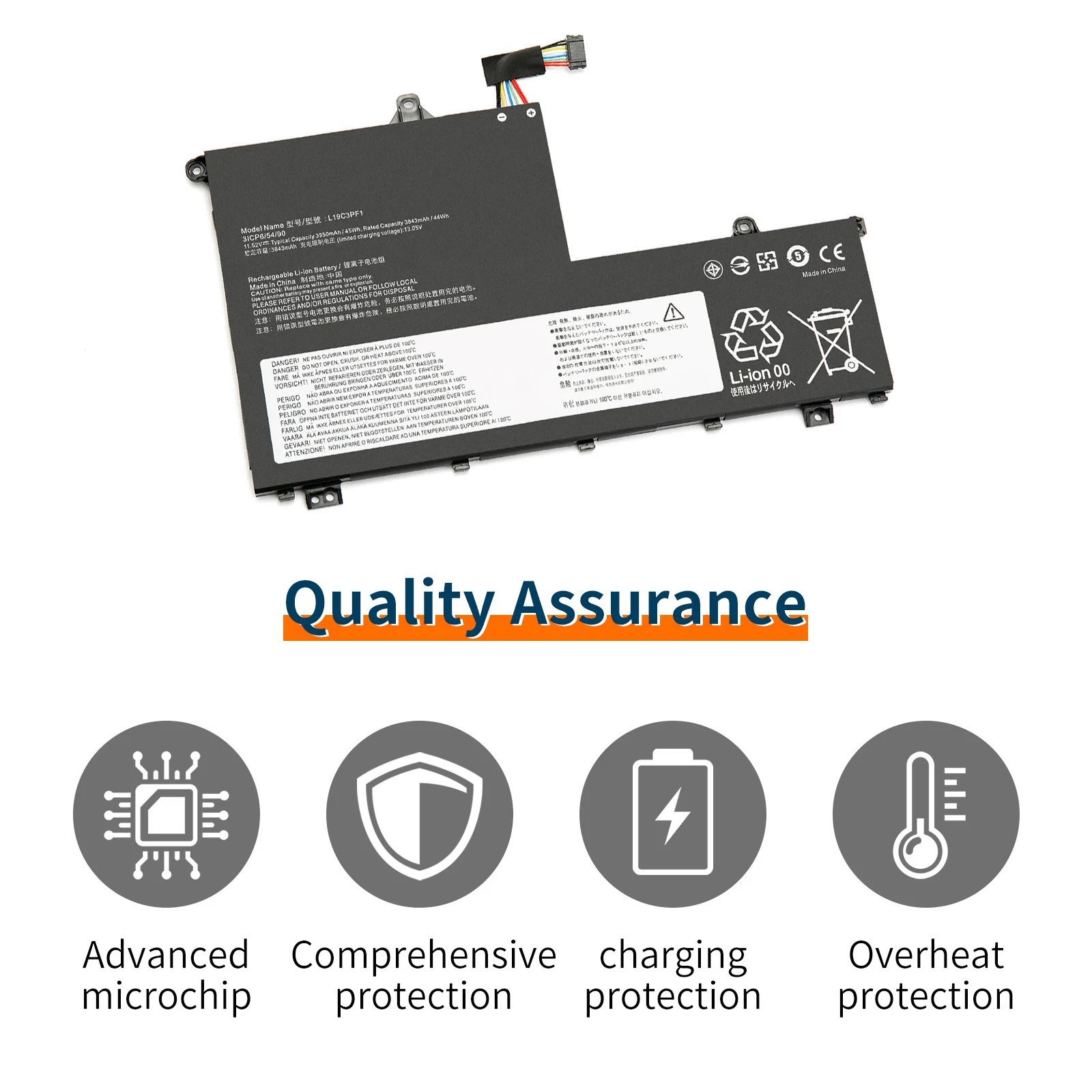 Imagem -02 - Bateria para Laptop Lenovo Thinkbook Bateria para Thinkbook 15-iil 20sm L19c3pf0 L19c3pf9 Sb10v25242 20rw005fus 11.52v 3950mah 45wh L19c3pf1