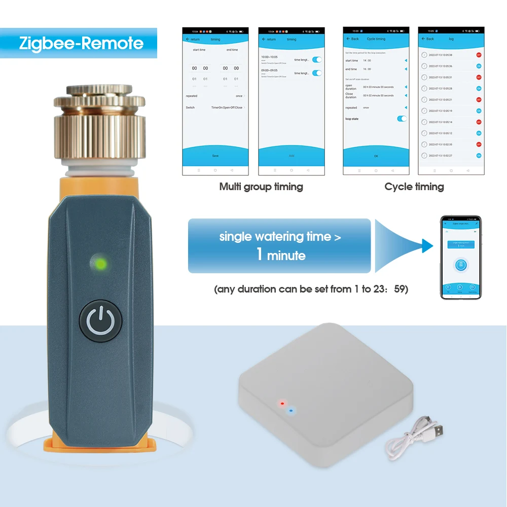 Giunti in ottone ZigBee Wifi Tubo da giardino Sprinkler Timer Smart Water Timer Telecomando per telefono cellulare Gateway automatico