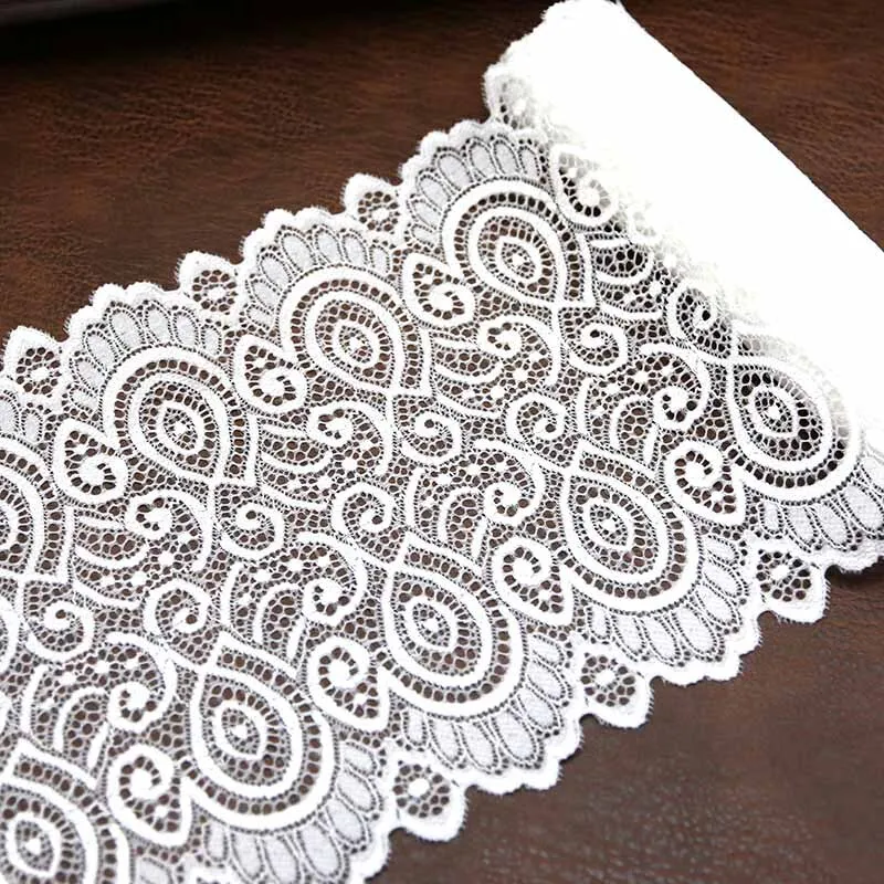 (3 meters/roll) 180mm Black Embroidery Wlastic Lace Fabric French Hollow Underwear Laces Trim DIY Hollow Underwear Ribbon