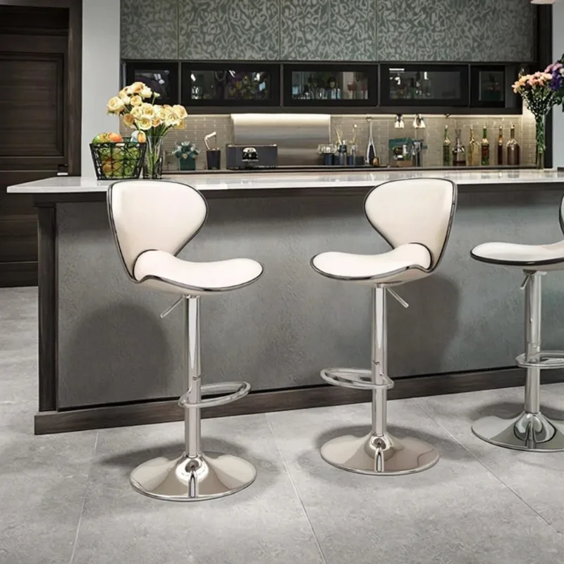 

Modern Luxury Adjustable High Back Pu Leather Swivel Counter Bar Stool High Chair