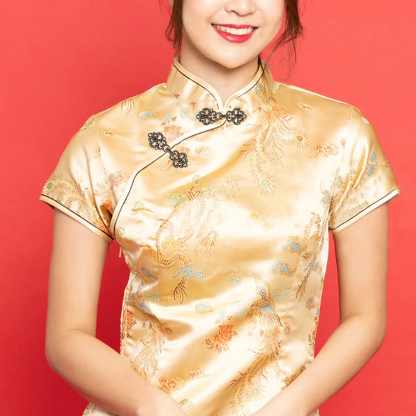20 pares de botões de sapo com nós chineses, fixadores de metal vintage para projetos de costura cheongsam, acessórios de roupas tradicionais