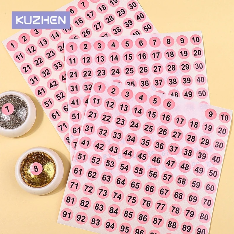 Étiquette autocollante imperméable pour vernis à ongles, numéro de vernis gel, numérotation de marque, autocollant de manucure, document, 1 à 100