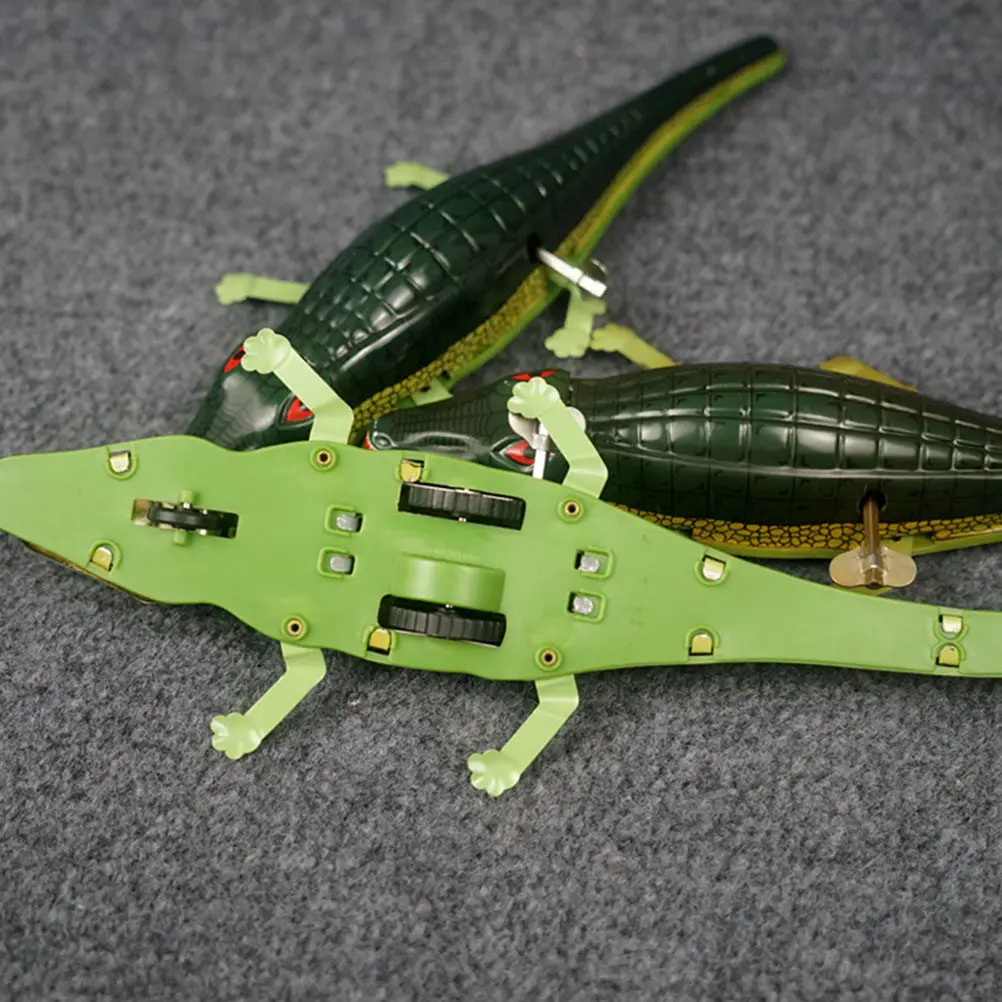 

Retro Alligator Simulation Wind-Up Shaped Educational Early Cognition Clockwork Kids Animal Home Decoration Table
