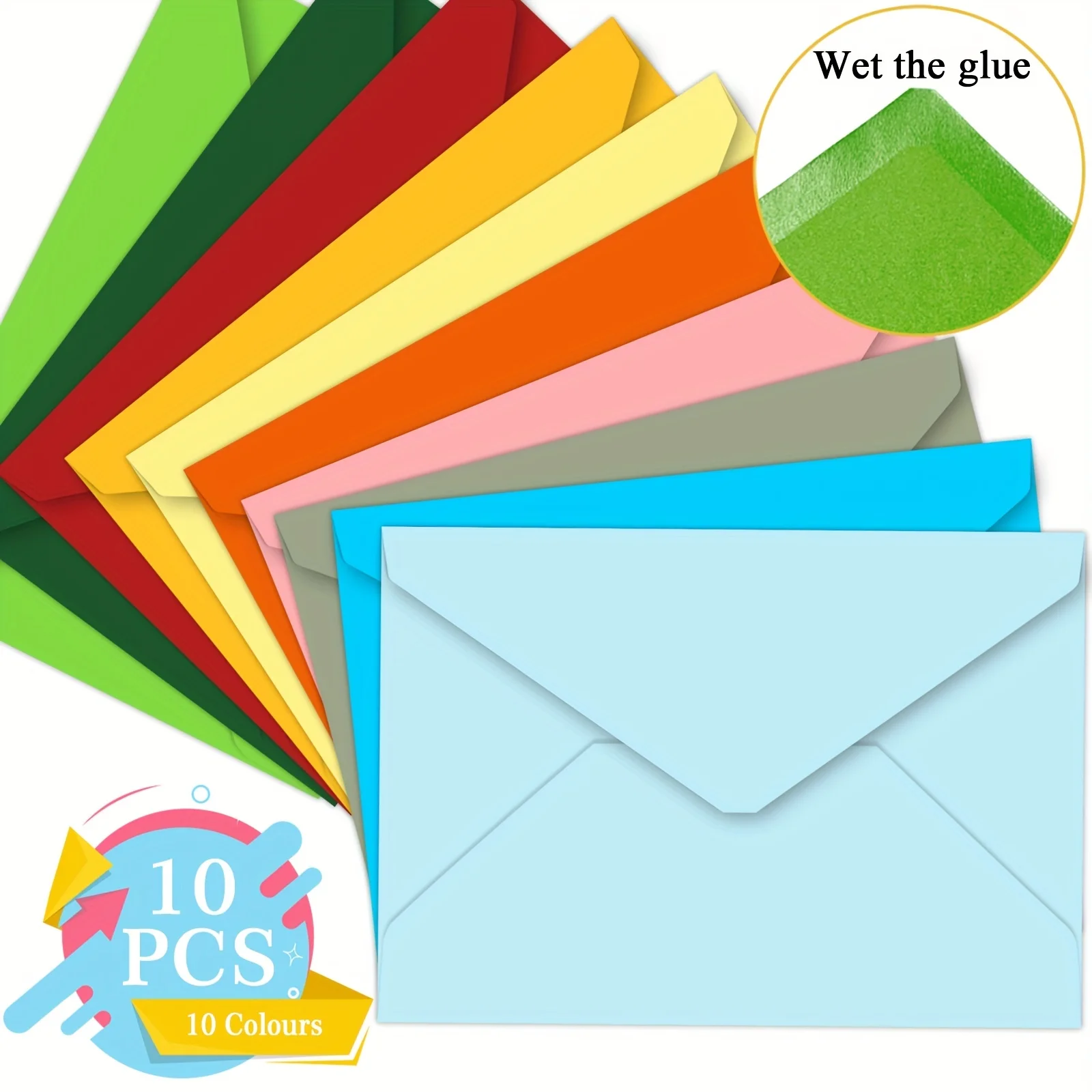 Juego de Sobres de 10 Colores, 4.7x6.7 Pulgadas, con Sello Adhesivo Imprimible para Invitaciones y Tarjetas de Felicitación