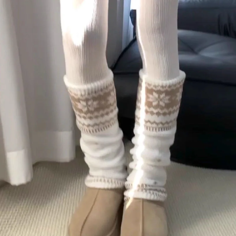

Y2k зимние гетры пушистые вязаные гетры готическая Лолита корейские длинные носки женские гетры стильные эластичные ботинки чехол