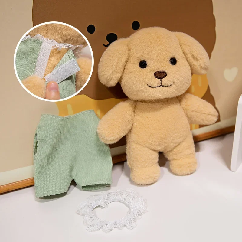 Bella barboncino peluche animale di peluche simpatico cucciolo bambola con vestiti borsa Kawaii ciondolo cane peluche regali di compleanno ragazza di Natale