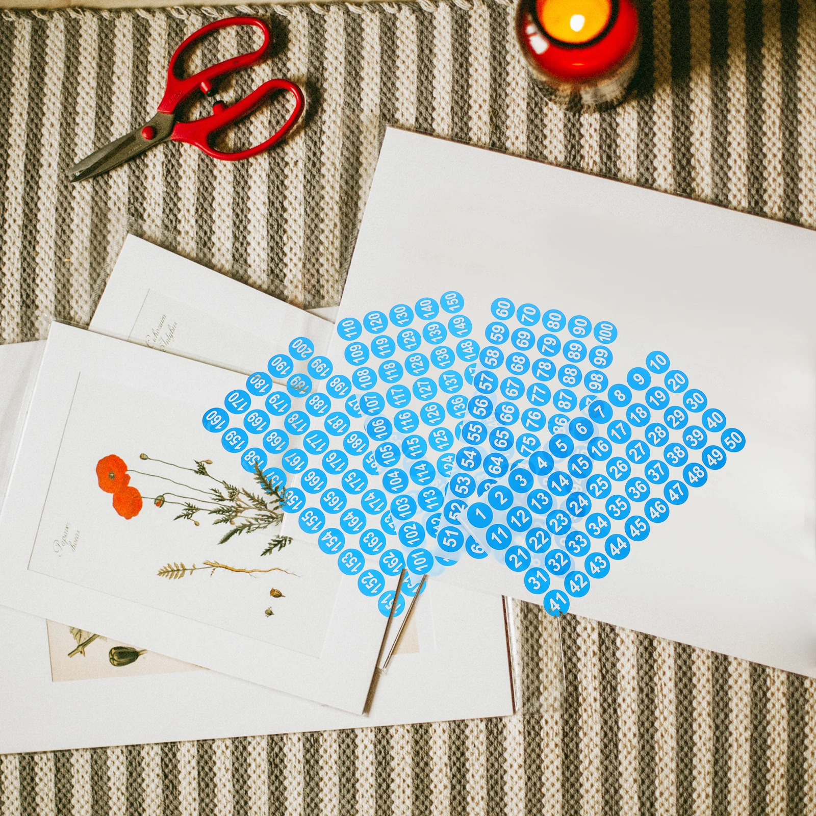 

8 Sheets Round Number Stickers Waterproof Self Adhesive Classification Labels Storage Cabinet Bottle Keys Jar
