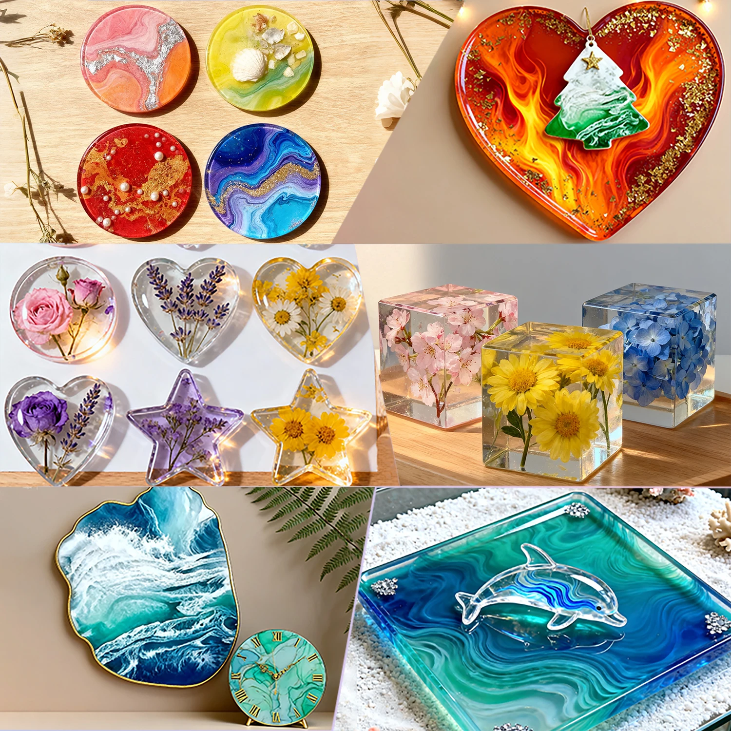 200g UV Resin Crystal Clear Hard UV Cure Epoxy Resin, Upgraded Formula UV Resin, Solar Activated Glue Kit Transparent Resin view 5