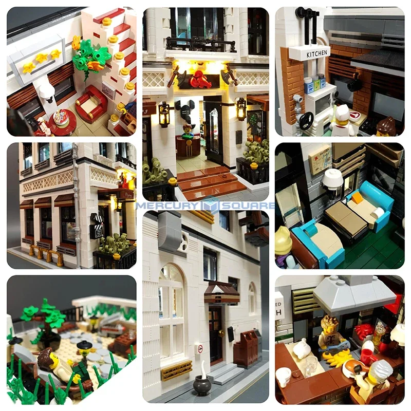 MOC 10203 homard volant fruits de mer Restaurant briques de construction modulaires ville Architecture modèle blocs jouet Kit cadeau enfants garçons filles