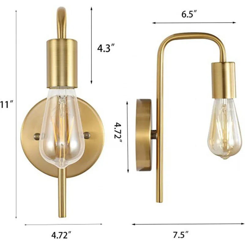 Retro Wall Lamps Loft Wall Sconces Vintage Wall Light for Bedside Mirror Side Modern Indoor Wall Decor Surface Mounted Fixture