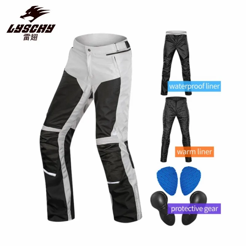 LYSCHY LY-2012 Windproof Warm Waterproof Motorcycle Adventure Long Touring S-6XL Pants Multifunction Motorbike Trousers