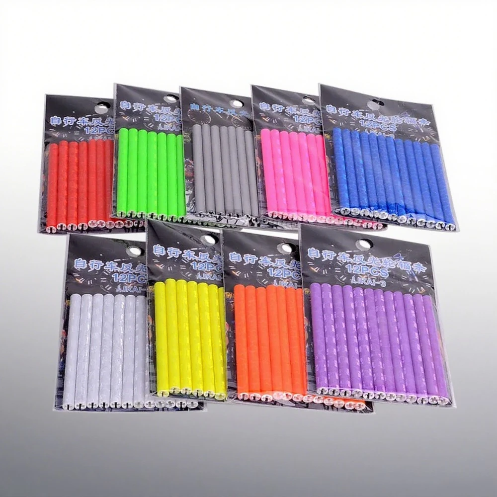 Bicycle Wheel Spokes Reflective Sticker Tube Strip Warning Light DIY 7.5cm MTB Cycling Reflector Reflective Safety Kit