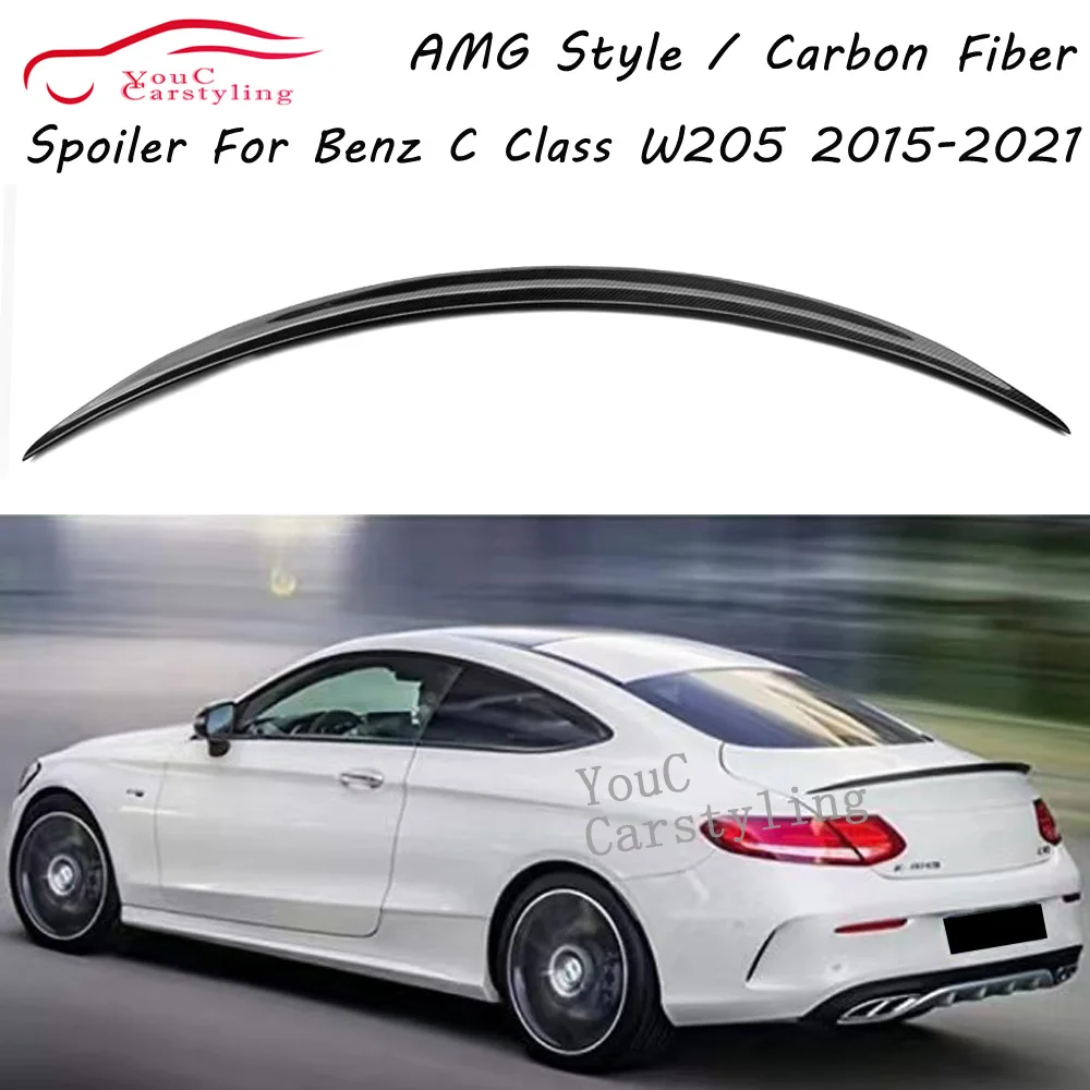 

C205 AMG Style Carbon Fiber Material Rear Spoiler Wing for Mercedes C W205 2-Door Coupe 2015 + C180 C200 C250 C300 C350 C400