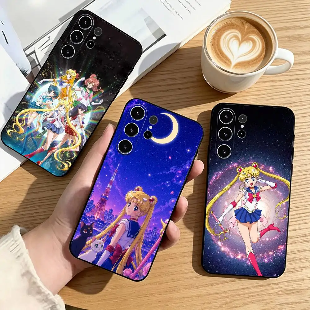 Sailor Moon-S Classic Animation  Phone Case Black Silicone Soft For Samsung S25,S24,S21,S22,S23,S30,Ultra,S20,Plus,Fe,Lite Gift