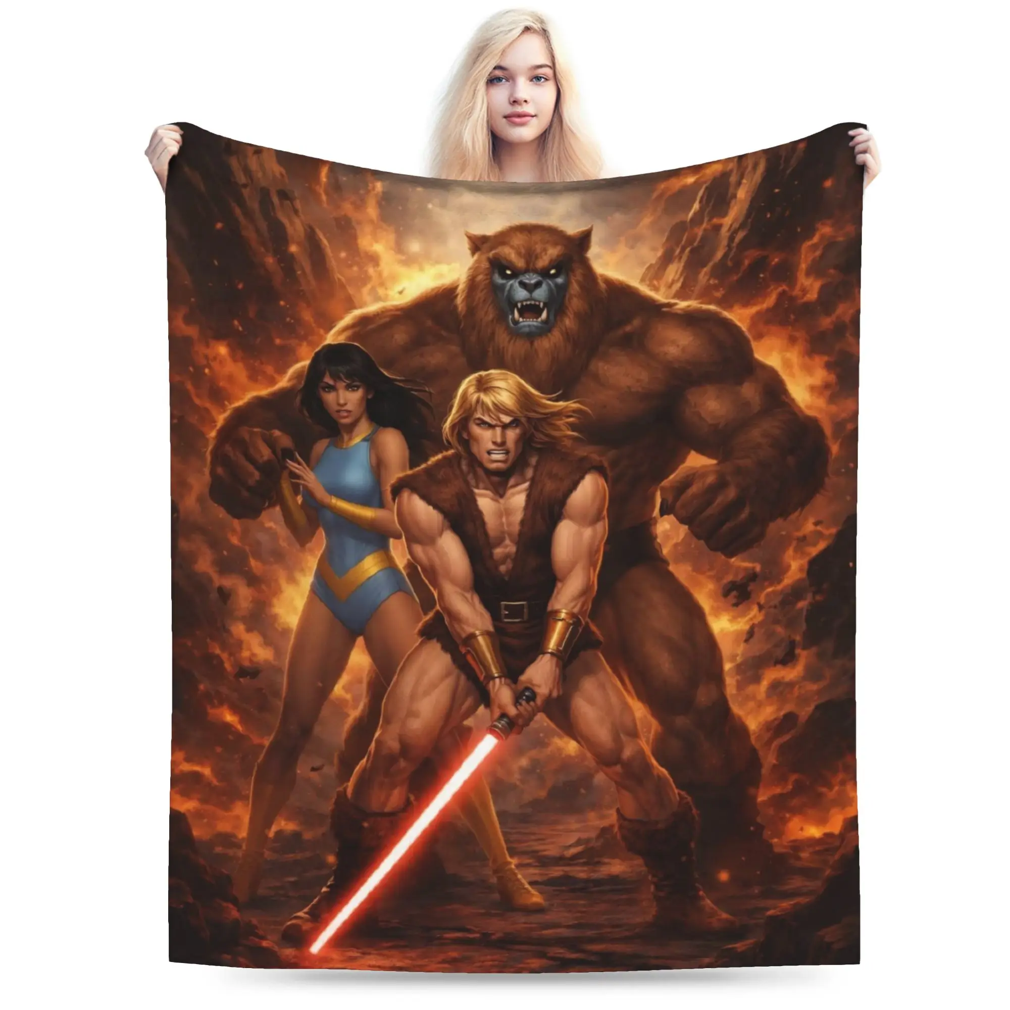Thundarr The Barbarian Throw Blanket for Couch  Fuzzy Soft Plush Blanket 50x60 Inch Multi-size Bedspreads for All Seasons