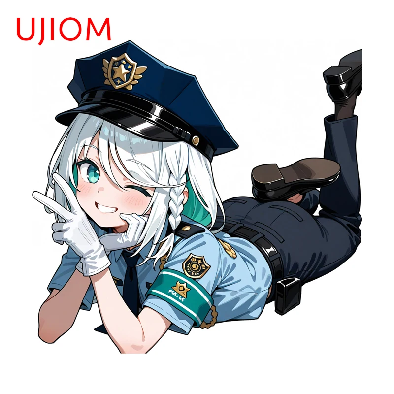 UJIOM Kawaii Shishiro Botan Lying Posture Mirror Wall Stickers Artistic Suitcase Kitchens Accessories PVC Computer Home Murals