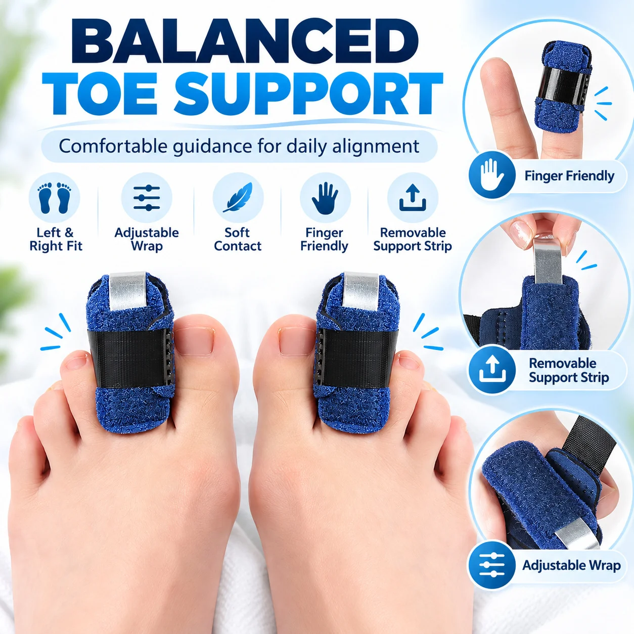 Splint Straightener Hammer Toe Corrector Crooked Claw Stabilizer Support Brace Wrap Pain Relief Kids Adults Foot Care EiD