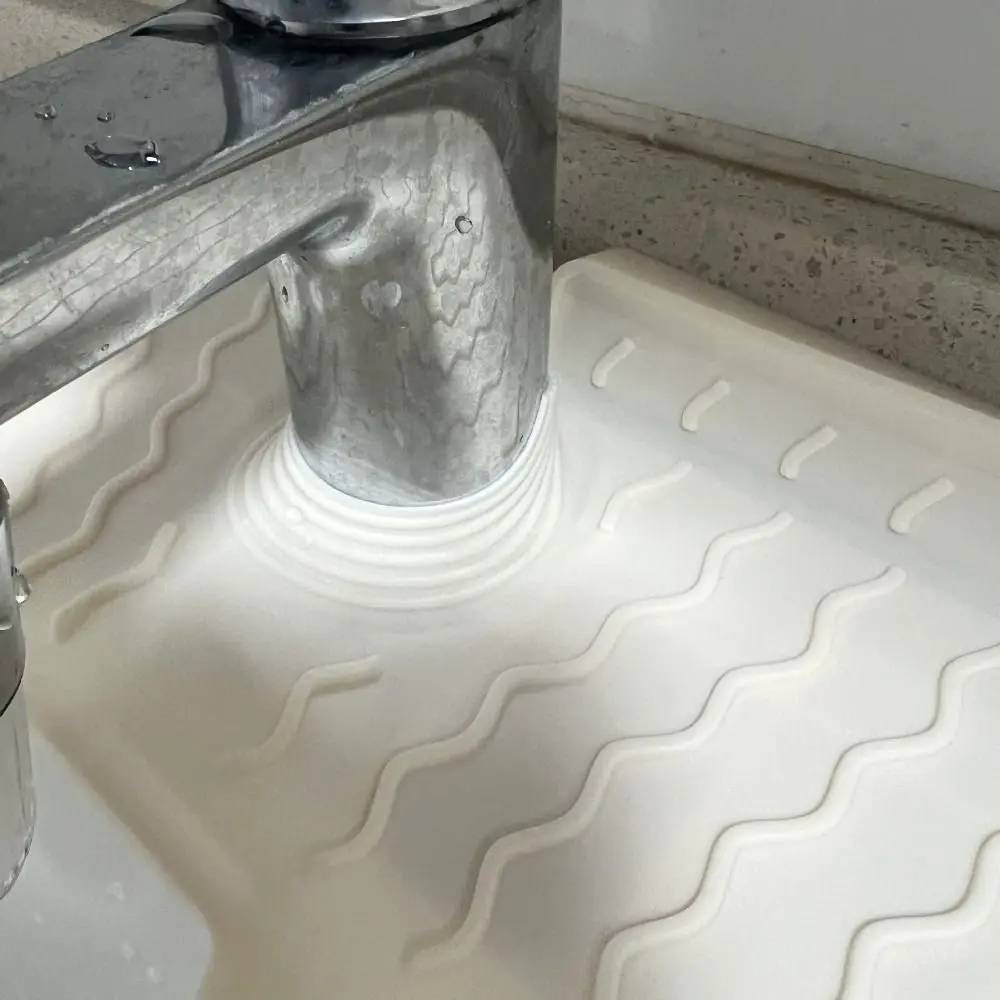 Non-Slip Silicone Faucet Mat S/M/L Rectangular Water Drip Catcher Tray Waterproof Reusable Countertop Protector