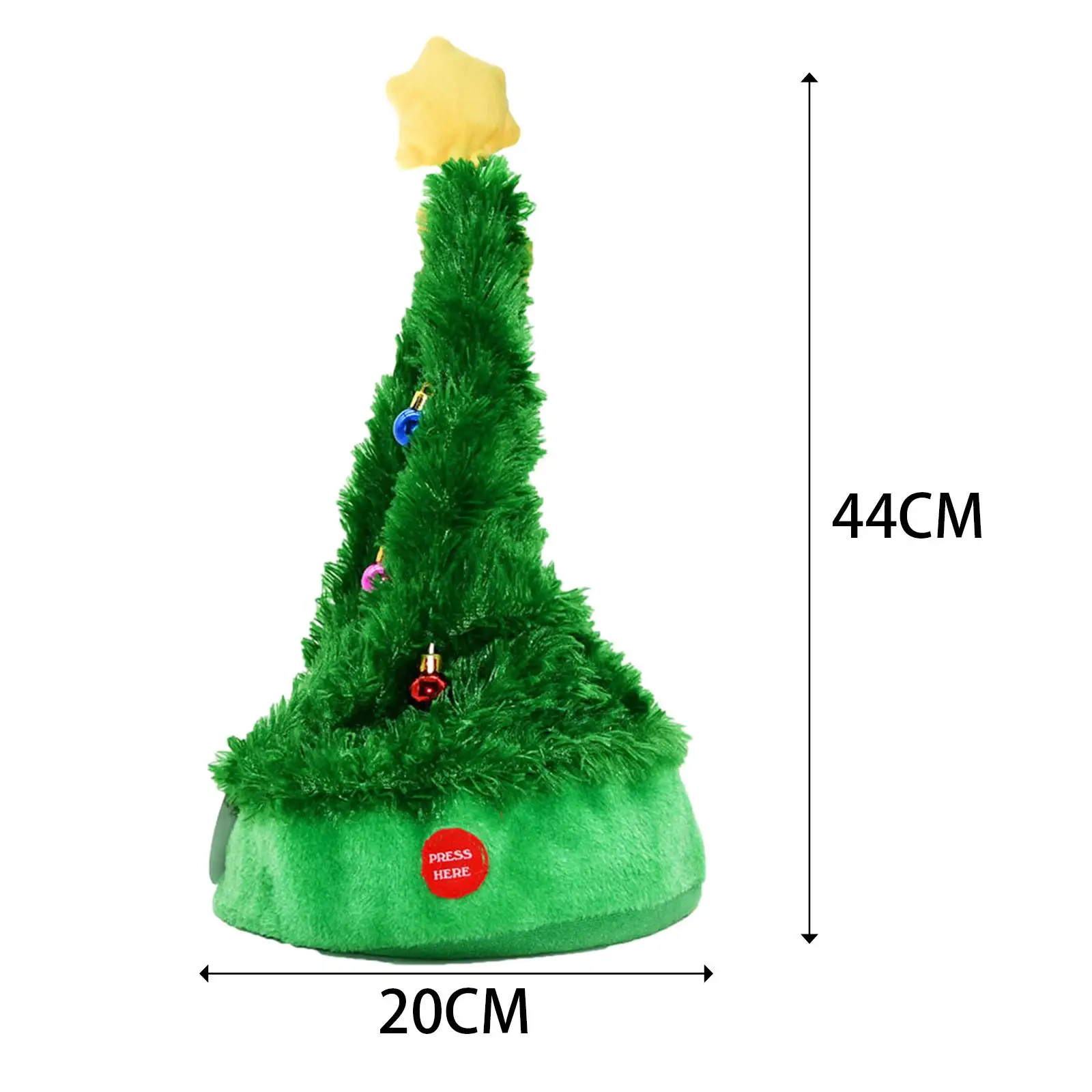 2xDancing Gorro de Papá Noel Árbol de Navidad Sombreros Eléctricos Gorra Columpio Árbol Adornos de Navidad para Niños Regalo de Navidad