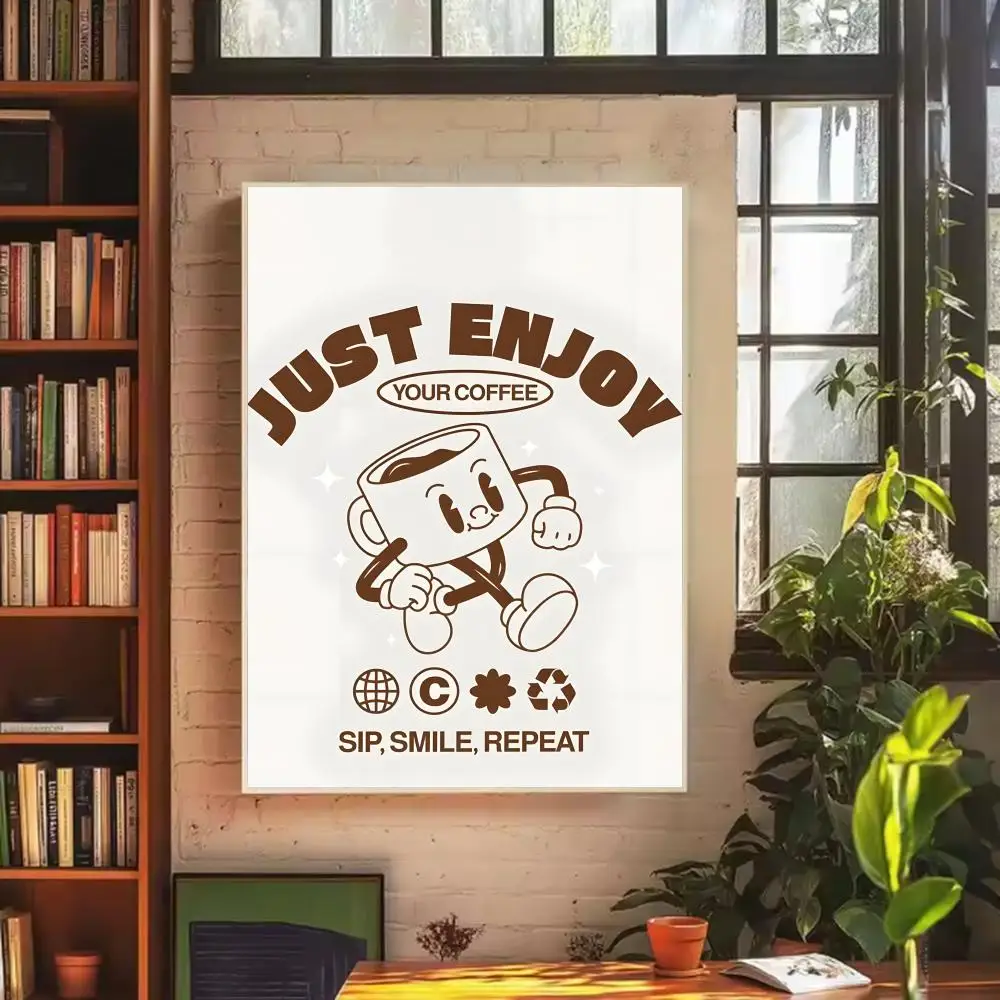 Trendy Cozy Artwork C-Coffee Poster Modern Wall Art Collection for Home Decor