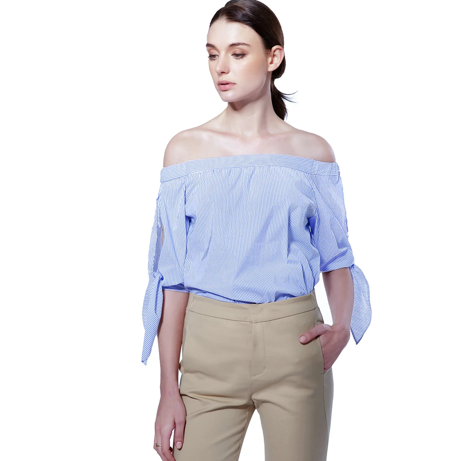 

New Spring/Summer Asian Women's One Collar Top Off Shoulder Sexy Fashion Shirt For Women