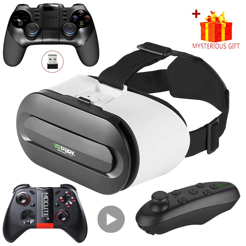 VR Glasses Virtual Reality 3D Phone Helmet Headset Lenses Goggles Device Viar Smart Smartphone Controller Cell Game Mobile Video