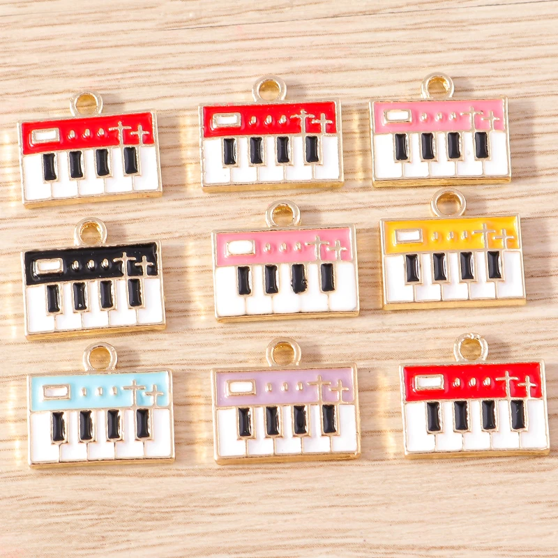 10 Stück 11x31mm Niedliche Legierungs-Musikgitarren-Anhänger für Ohrringe, Halsketten, Handgemachte Schlüsselanhänger, Schmuckherstellungszubehör – Detail 4