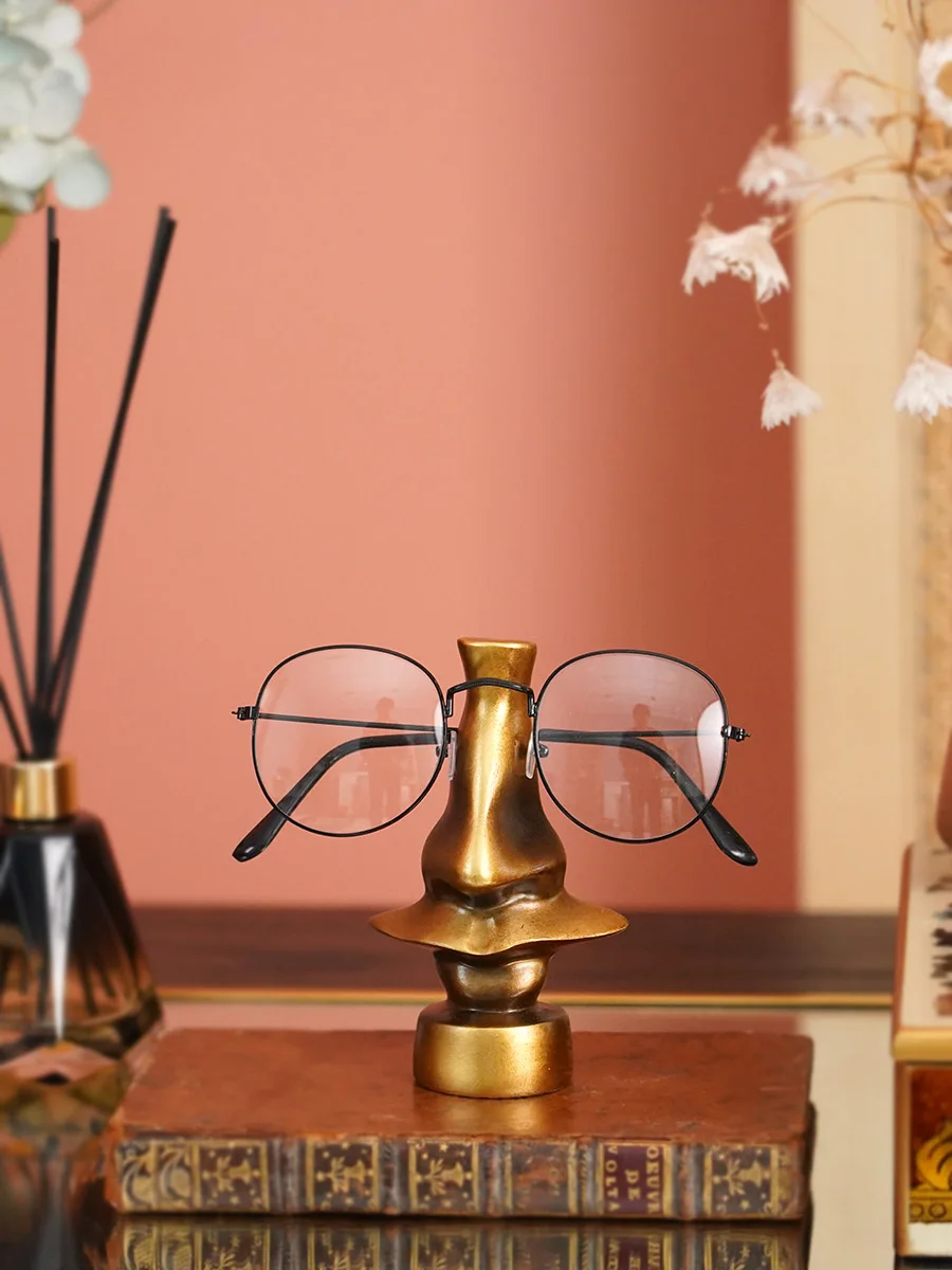 Creative copper resin nose styling glasses holder bedroom glasses holder ornaments