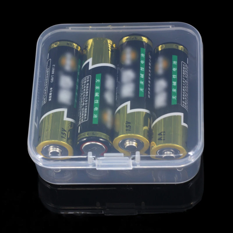 Hard Plastic Battery Storage Boxes Case AA/AAA Battery Holder Container Box With Clips For 2 4 8 AA/AAA Batteries PP Frosted Box